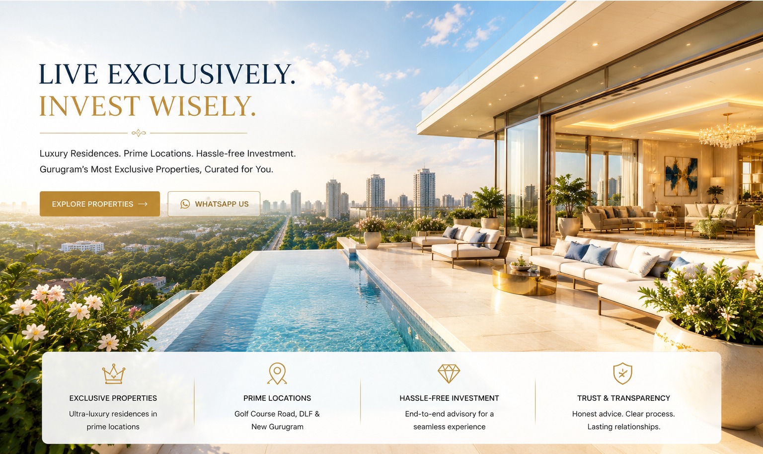 KKAVEM Realtors luxury Gurugram residences with infinity pool and skyline